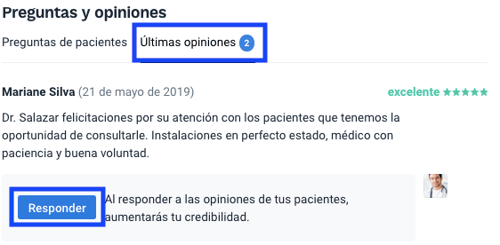 opiniones - contestar